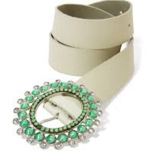 Amsterdam Heritage Luxe Leather Gem & Rhinestone Turquoise Belt Size XL